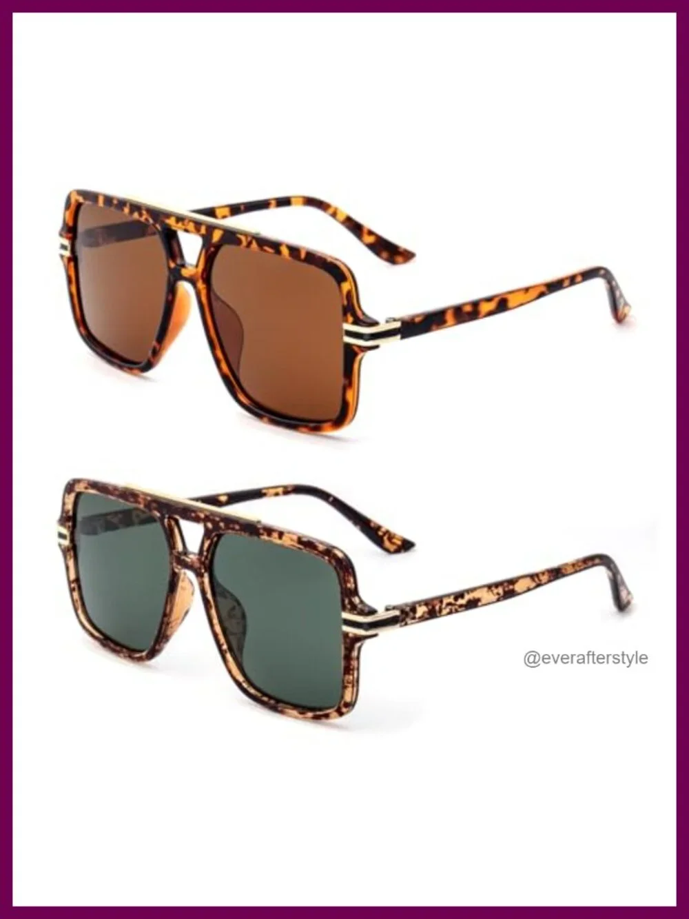 Polarized Oversized Aviator Sunglasses UV400 Protection Women's Fashion Frame
